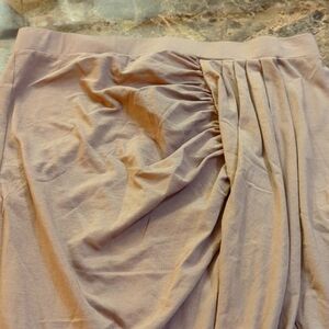 long mocha cotton stretch skirt